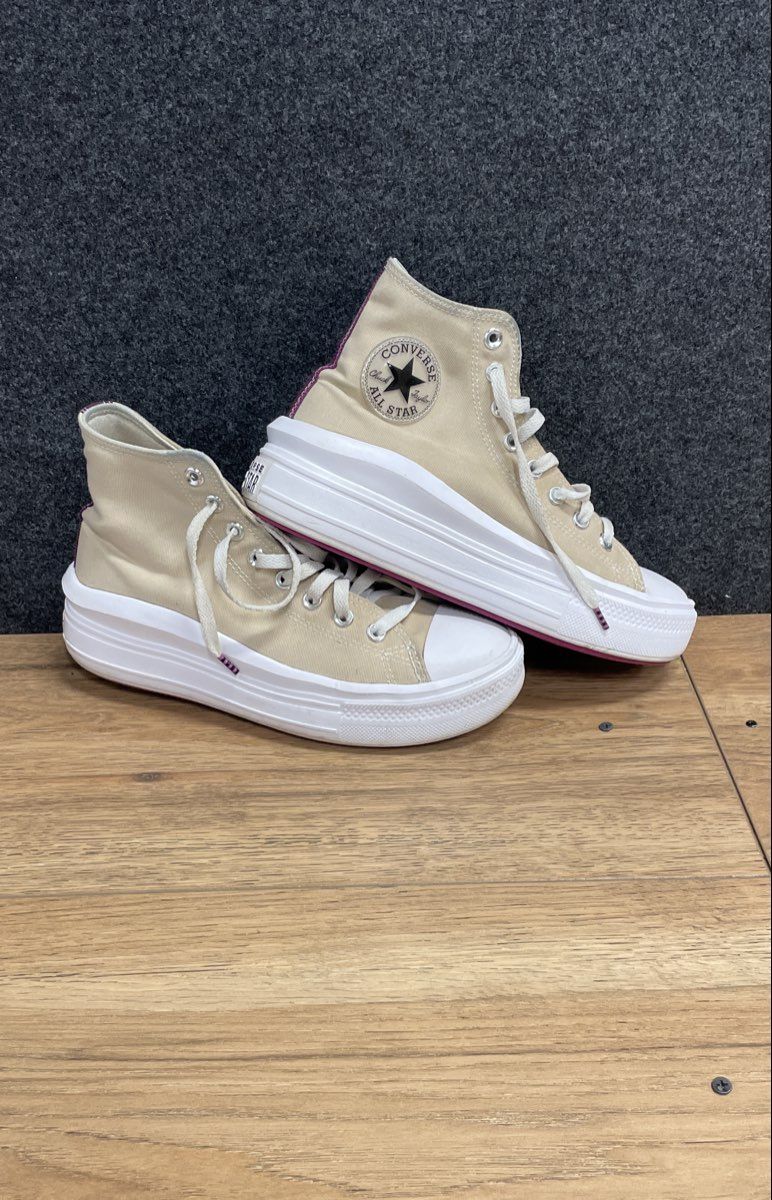 Converse Chuck Taylor All Star Move Desert Sand Pink Platform High Top Size 9