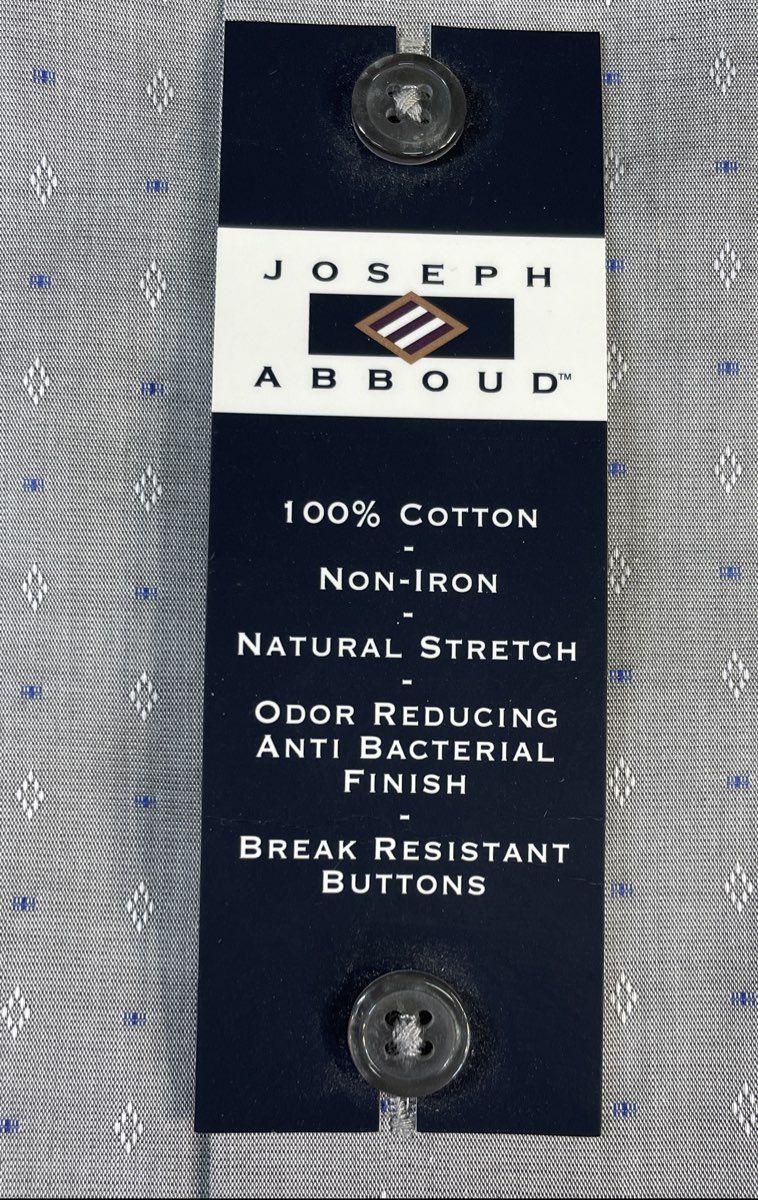 Joseph Abboud Men's Gray Long Sleeve Dress Shirt Non-Iron Classic Fit Sz L NWT