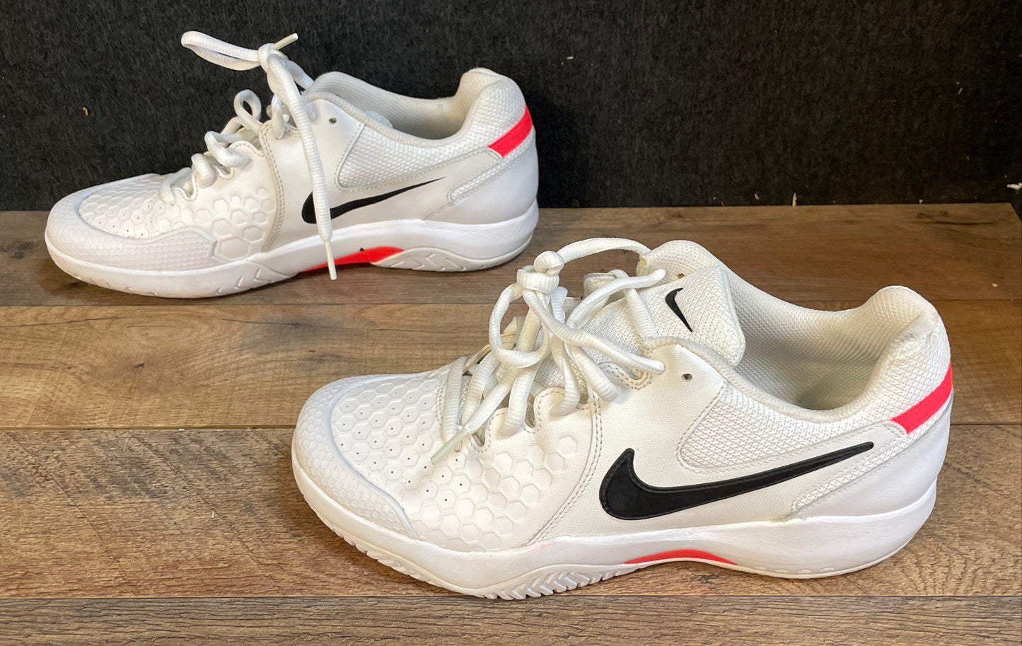 NikeCourt Air Zoom Resistance White Black Orange Tennis Shoes Men's Size 9