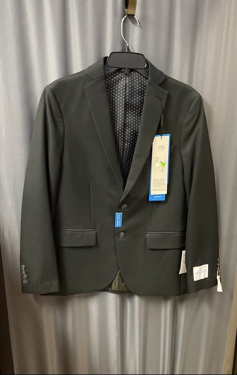 Haggar Men's Black Slim Fit FlexRight CoolRight Suit Coat NWT Sz 38S