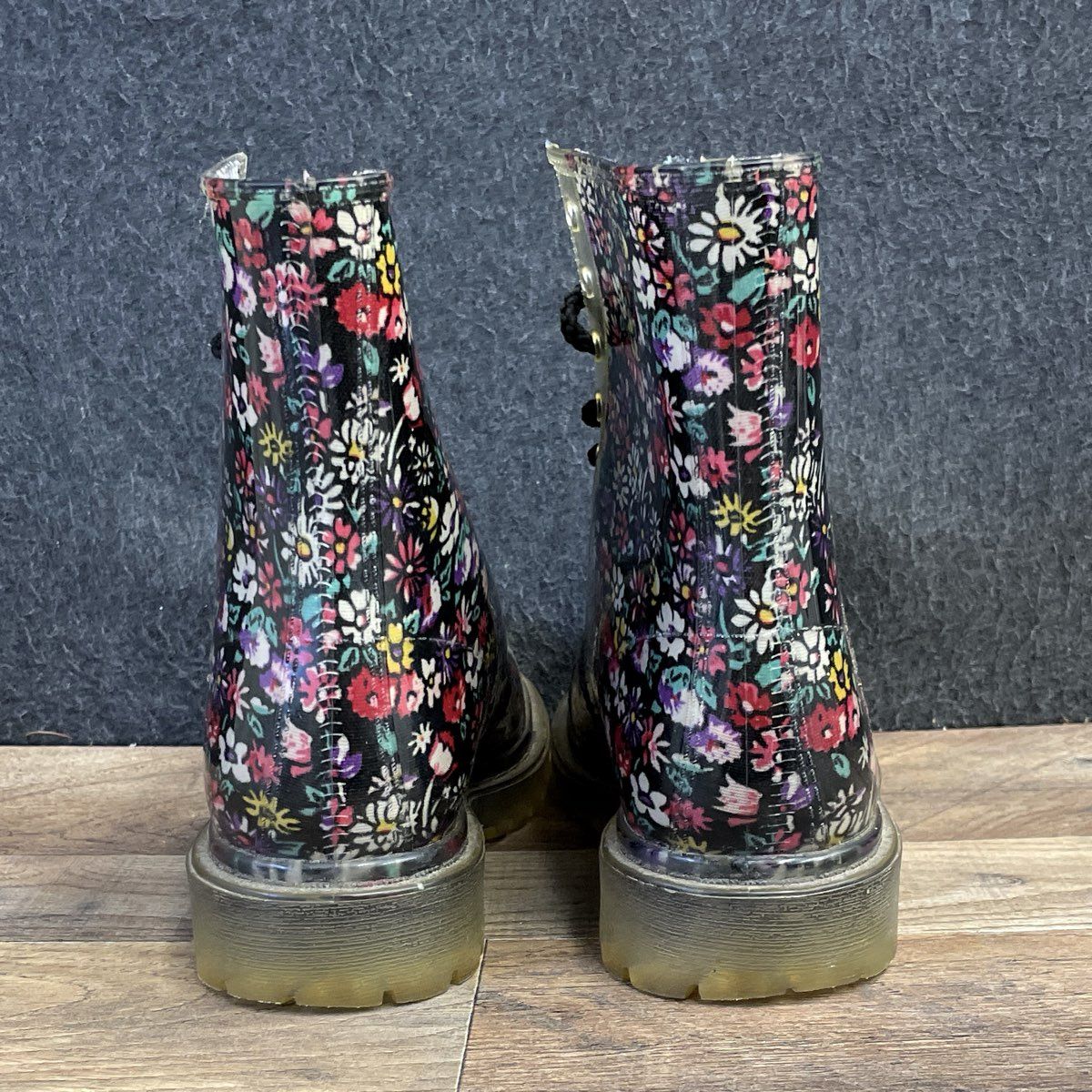 Dirty Laundry Roadie Floral Combat Rain Boots Women's Size 8