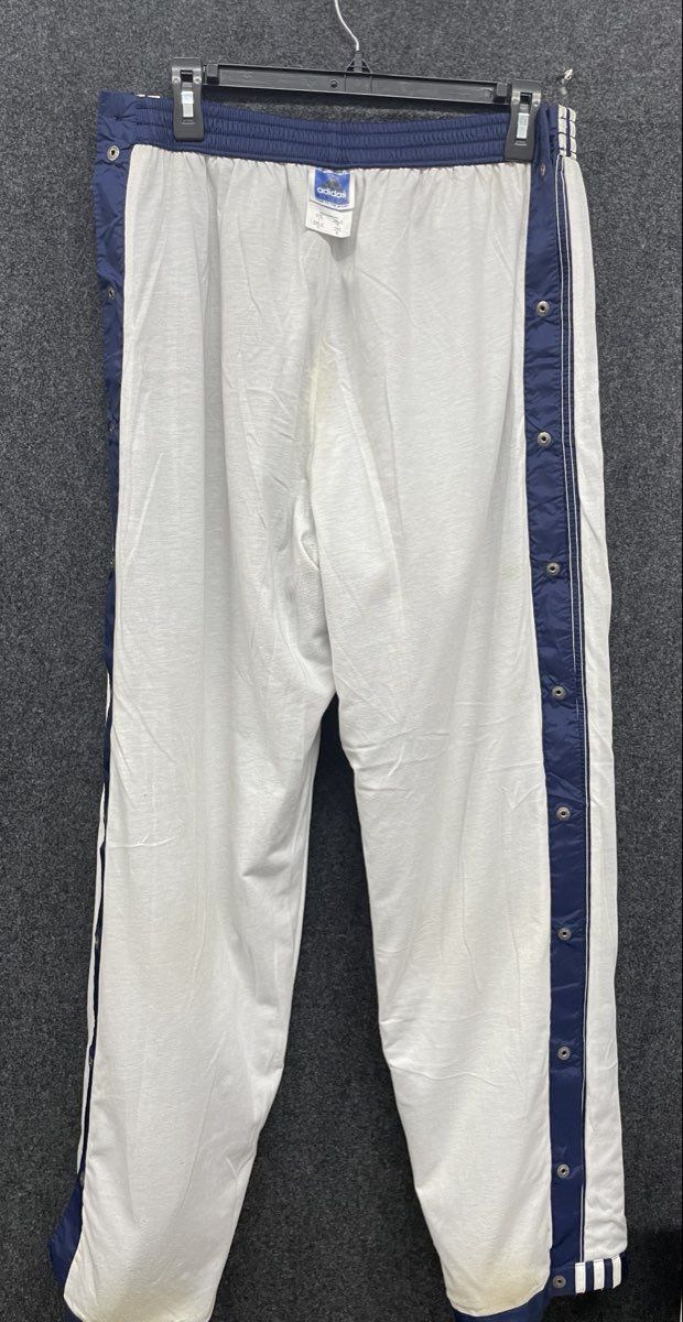 Vintage 90s Adidas Snap Tearaway Nylon Track Pants Blue Sz 2XL