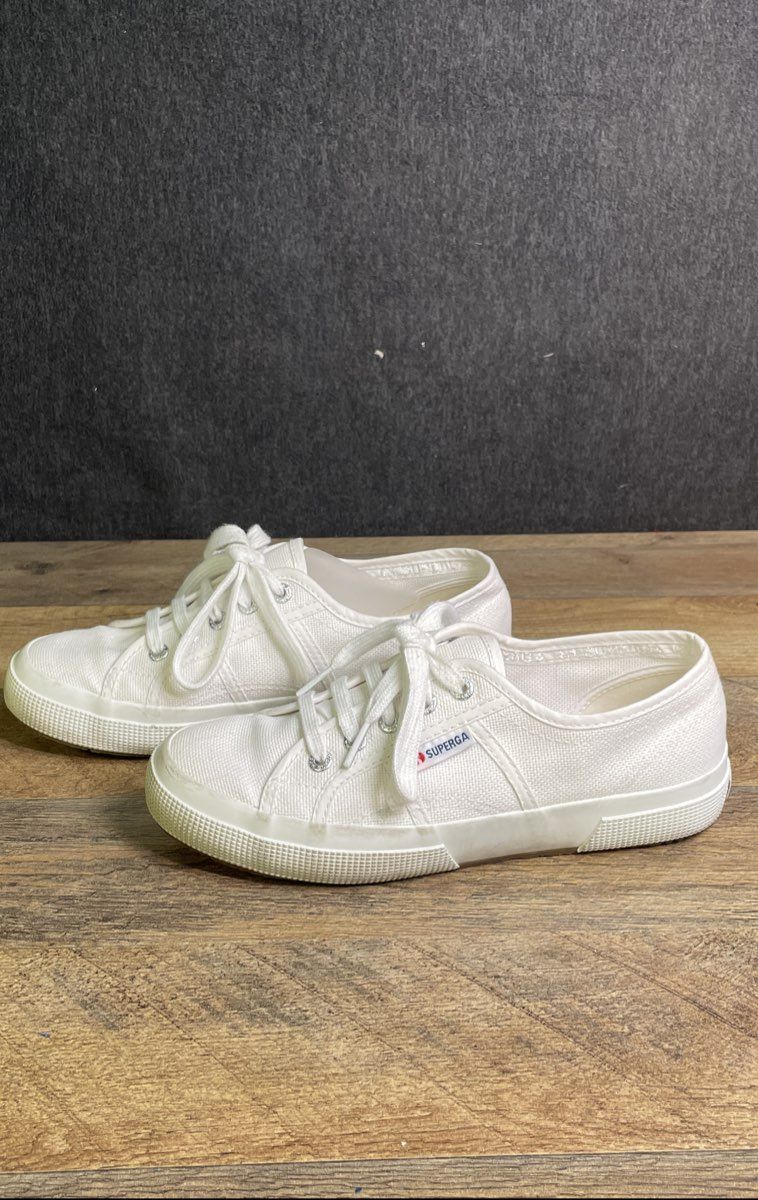 Superga 2750 Cotu Classic White Canvas Sneakers Women's Size 38