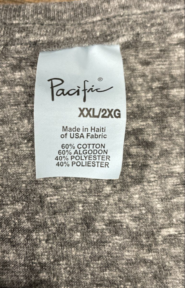 Pacific Men's Gray Heather Cotton Blend V-Neck T-Shirt 10 Pack New Sz XXL