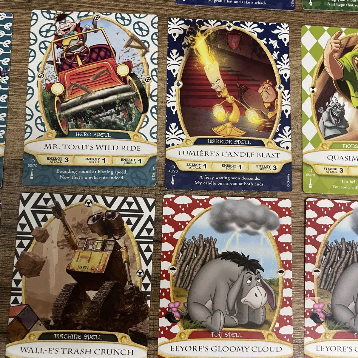 Disney Sorcerers of the Magic Kingdom Card Lot of 24 + Fantasyland Game Board