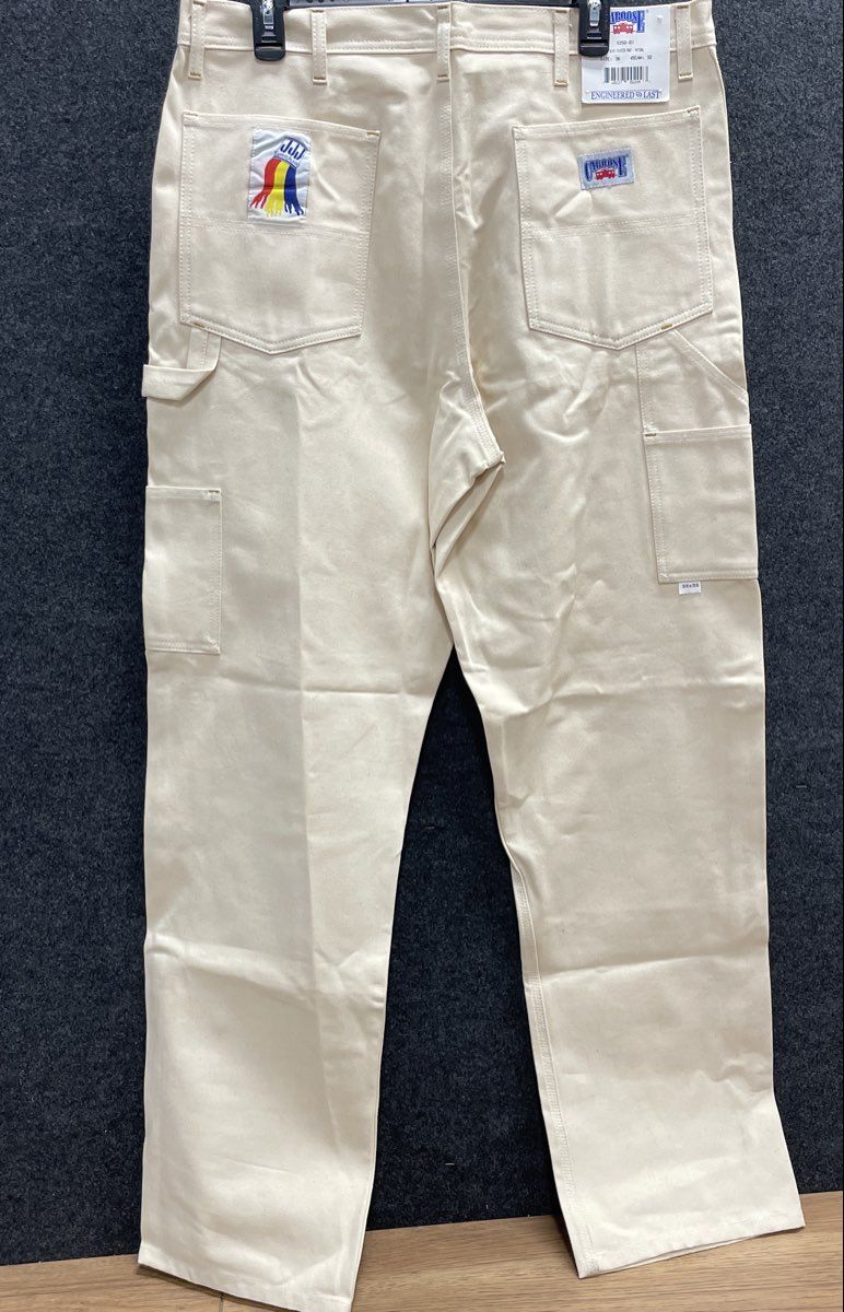 Vintage 90s Caboose Men's Carpenter Jeans Natural Cotton Workwear NOS 36x32