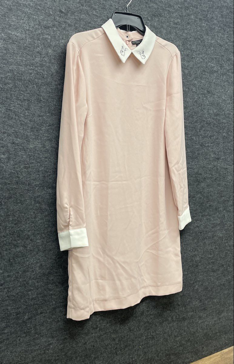 Victoria Beckham for Target Women's Blush Pink Bunny Collar Shift Dress Sz M