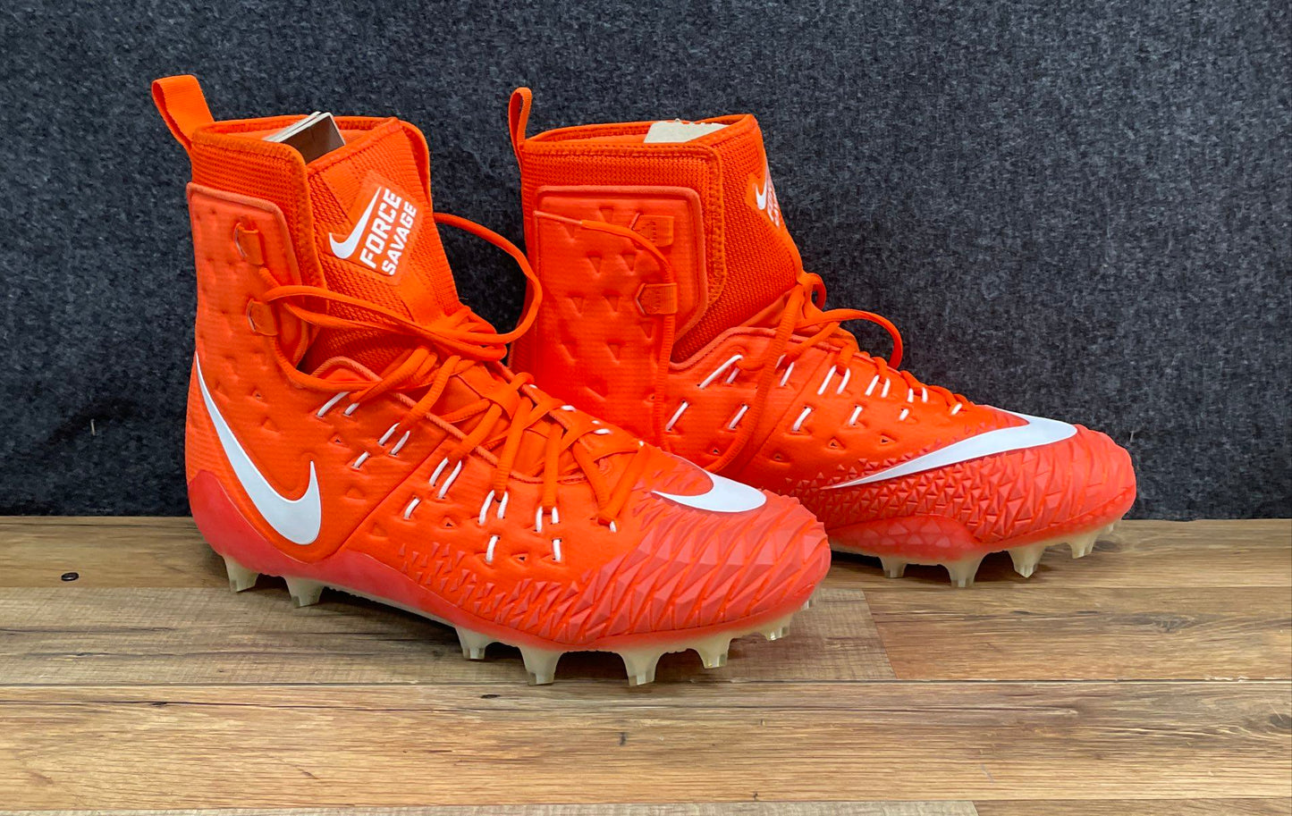 Nike Force Savage Elite TD Orange White High Football Cleats Size 15