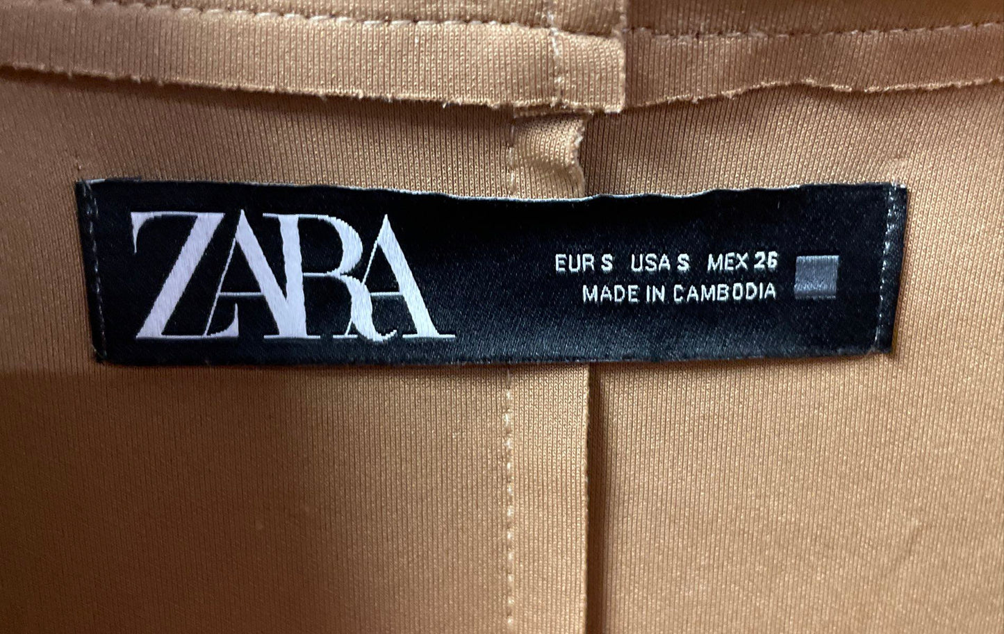Zara Women's Tan Faux Suede Hooded Open Front Coat Cardigan Sz S Camel