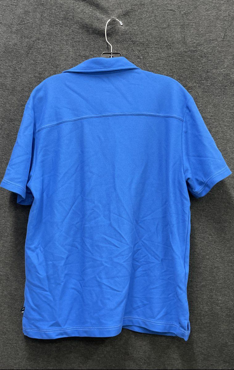 Tommy Bahama Men's Blue Supima Cotton Blend Short Sleeve Button Up Shirt Sz L