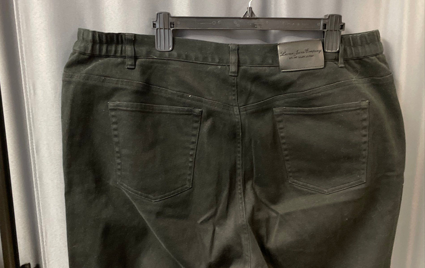 Lauren Jeans Co Ralph Lauren Women's Black 5-Pocket Elastic Back Jeans Sz 18W