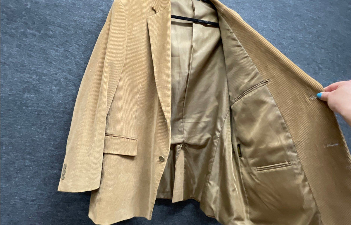 Hunt Valley Men's Tan Corduroy Two-Button Blazer Sport Coat XL