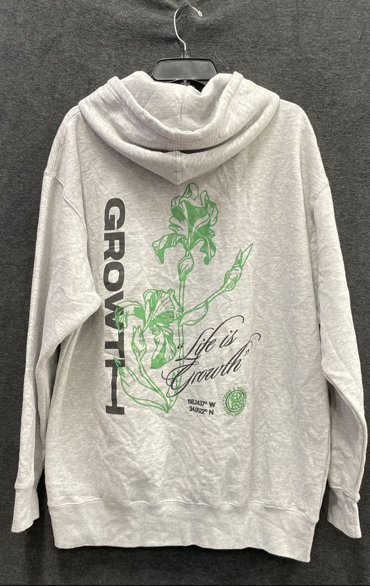 Young & Reckless Men's Growth Hoodie Gray Graphic Pullover Sweatshirt Sz XL