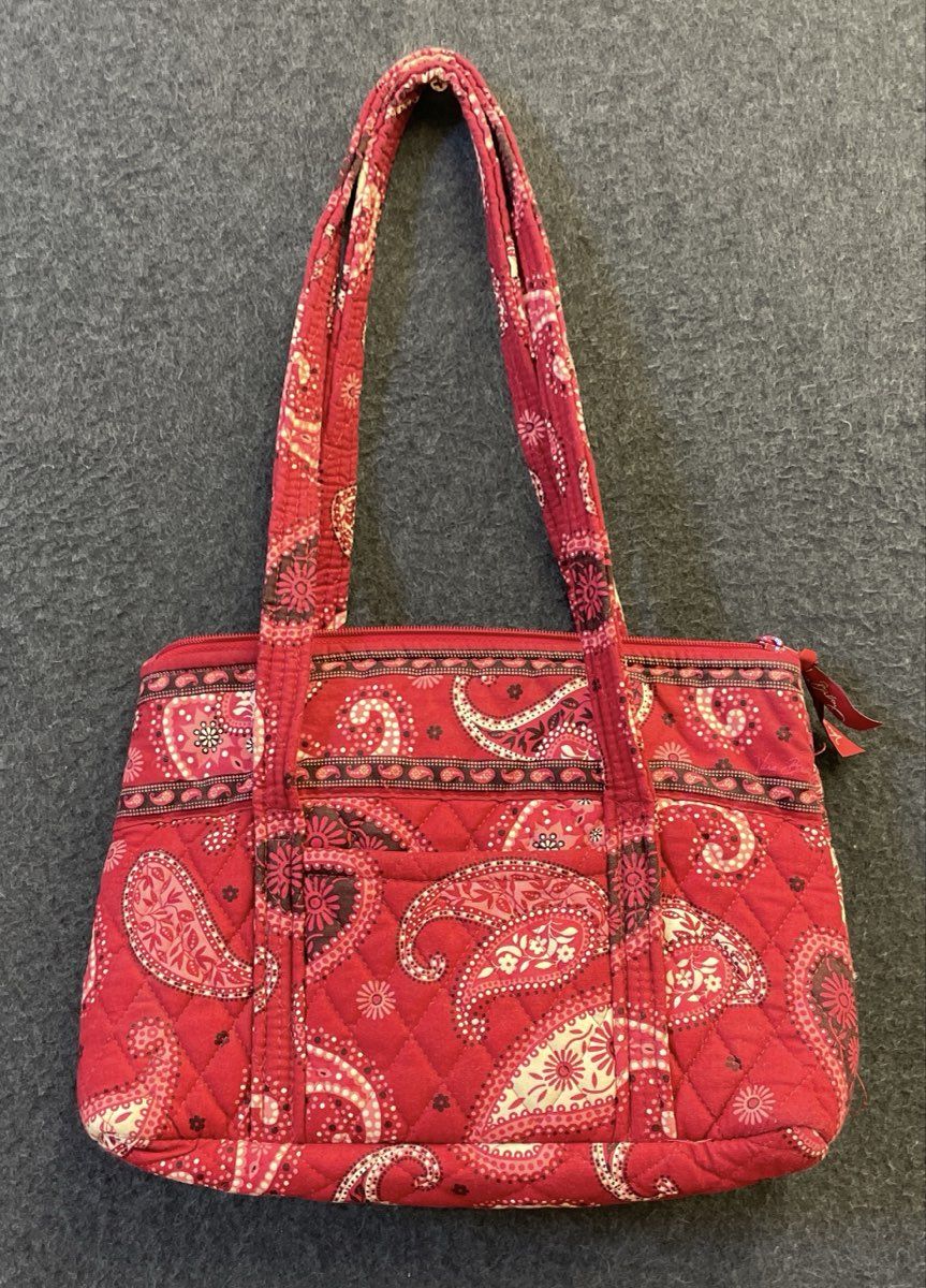 Vera Bradley Handbag Crossbody Phone Bag Wallet Red Paisley Lot of 3