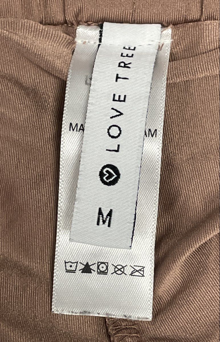 Love Tree Women's Flowy Athletic Shorts Tan Layered Skort Style Drawstring Sz M