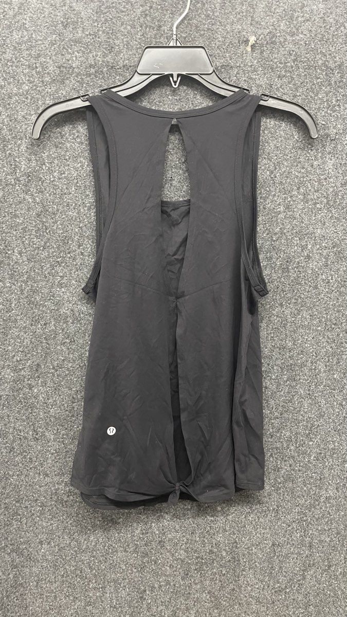 Lululemon Women's All Tied Up Tank Top Black Open Tie Back Yoga Sz 6
