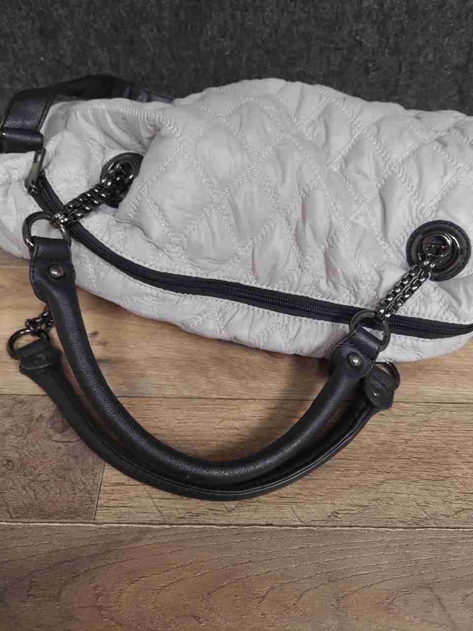 Studio S Grey Quilted Uptown Bound Satchel Bag NWT Gunmetal Hardware