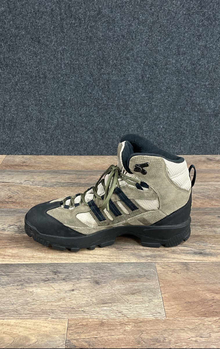 Vintage 2005 Adidas Geofit Tan Olive Green Hiking Boots Men's Size 10.5