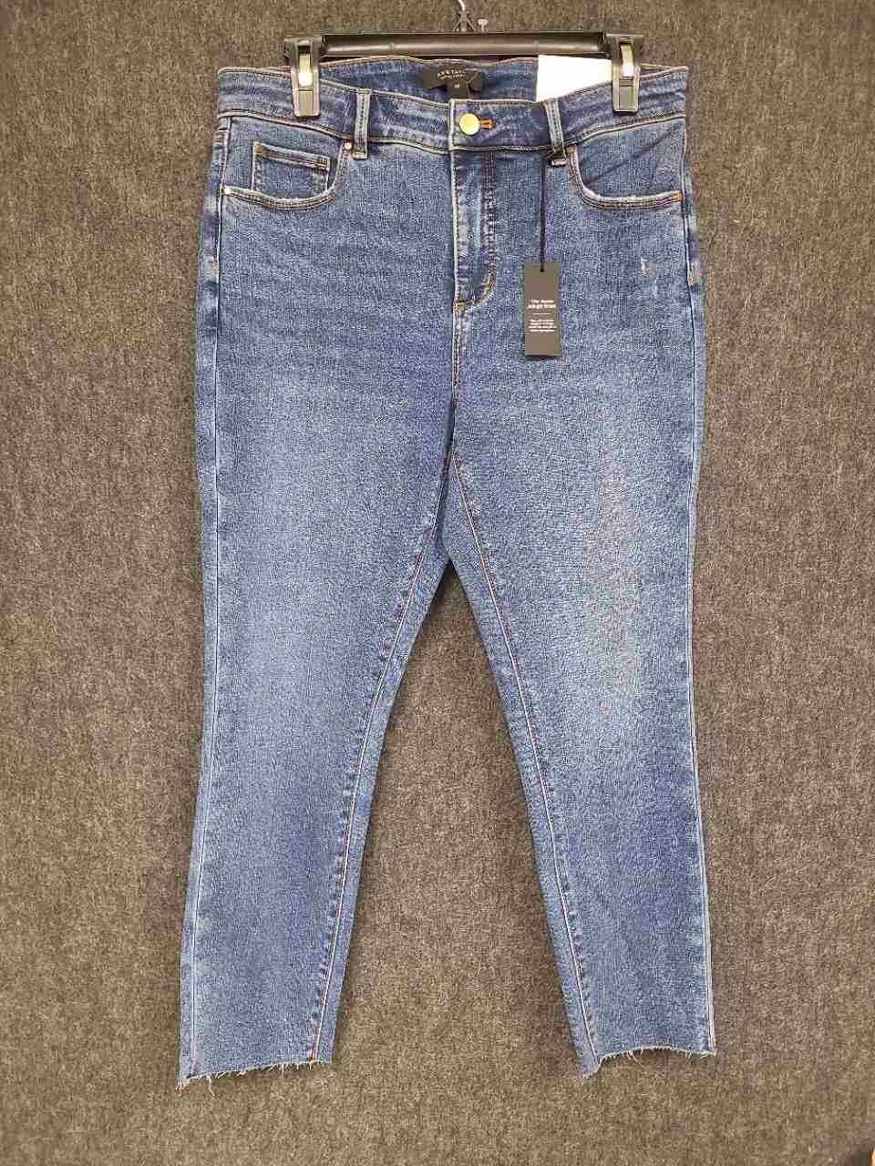 Ann Taylor Women's Blue The Skinny Curvy Fit Mid Rise Raw Hem Jeans NWT Sz 10P