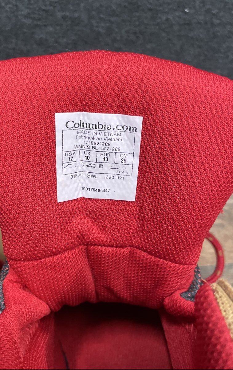 Columbia Newton Ridge Plus Waterproof Elk Red Hiking Boots Women's Size 12