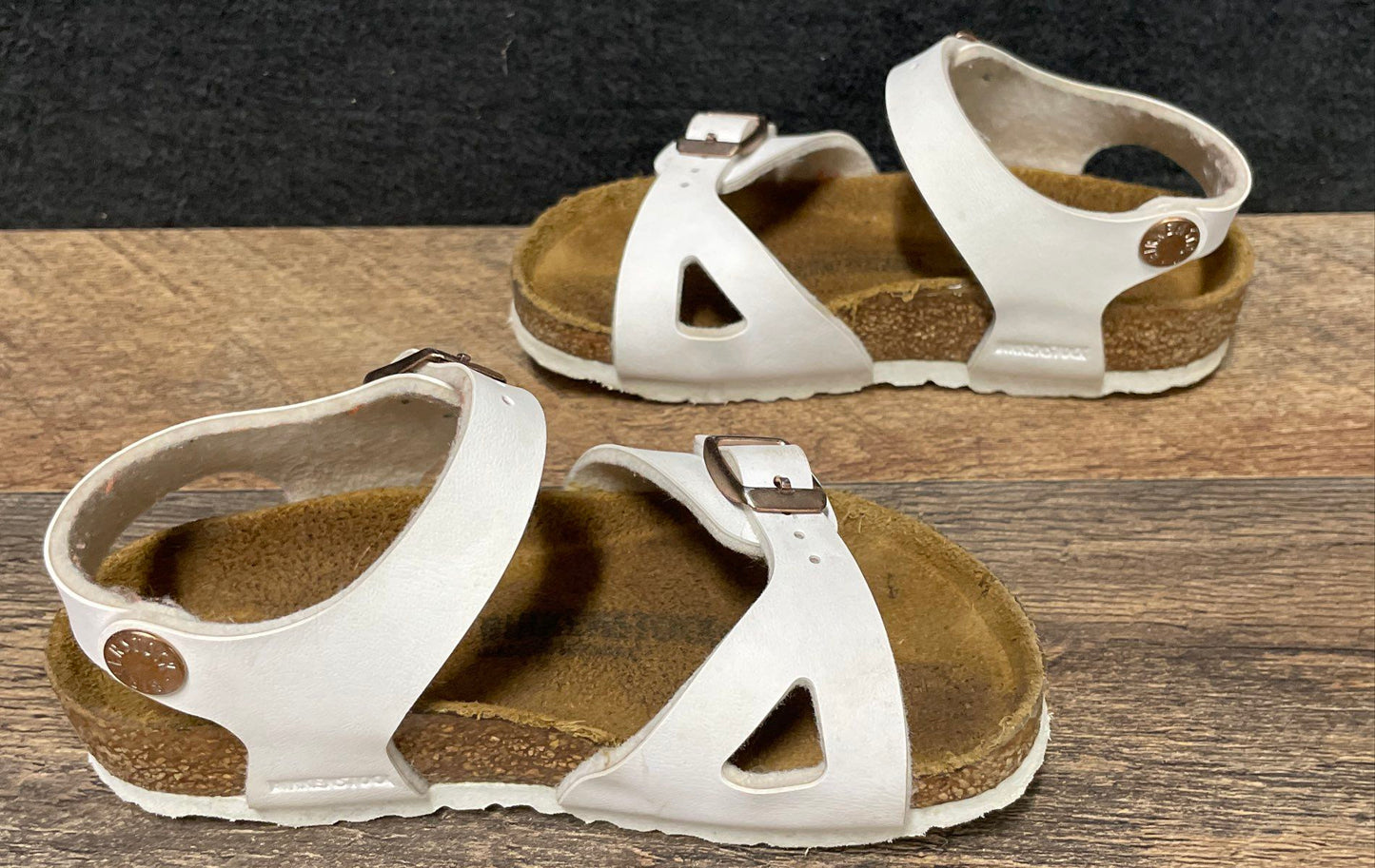 Birkenstock Rio White Birko-Flor Kids Backstrap Sandals Size EU 25 US 8.5