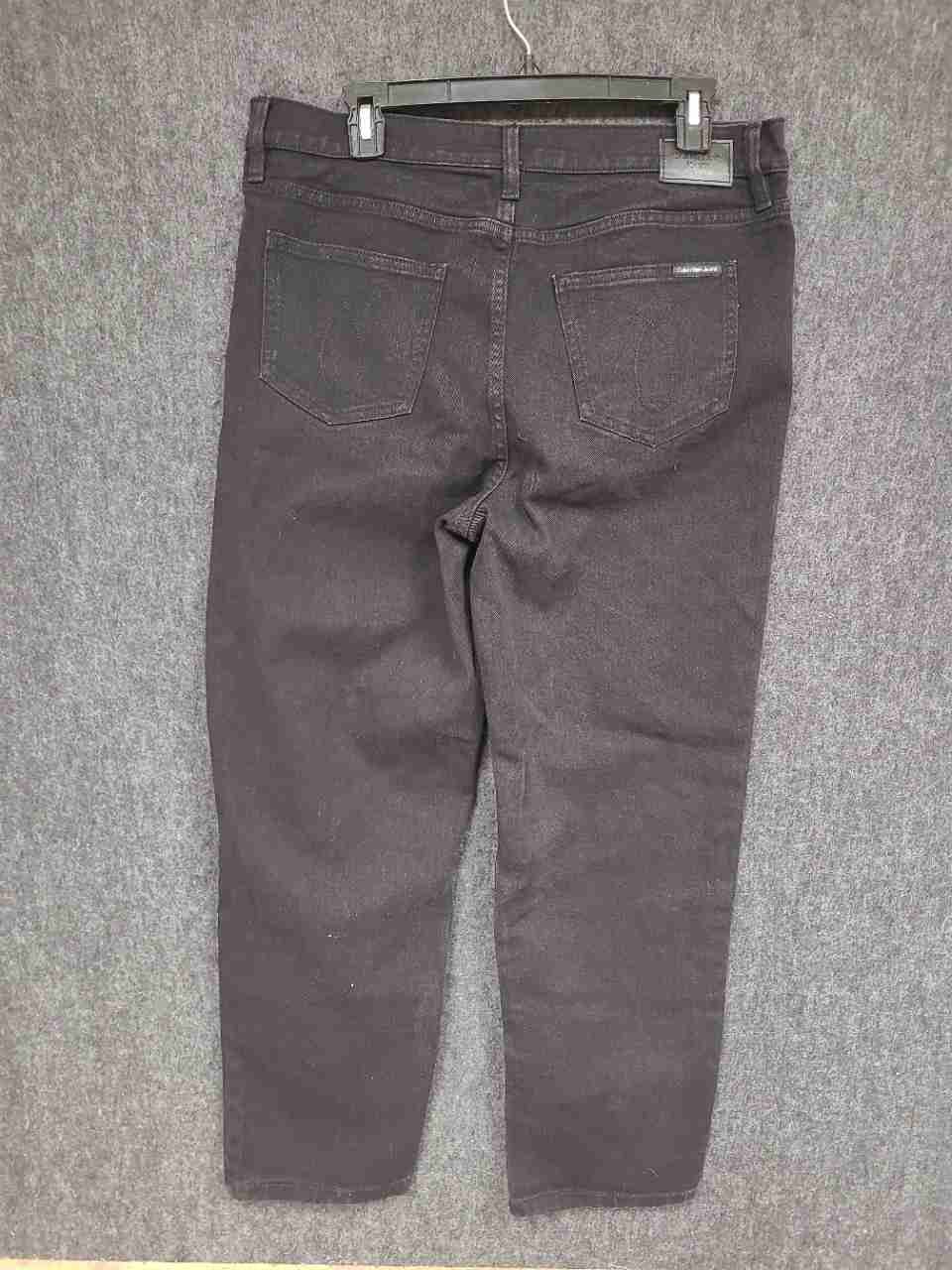 Calvin Klein Jeans Women's Black High Rise Straight Leg Denim Jeans Sz 12
