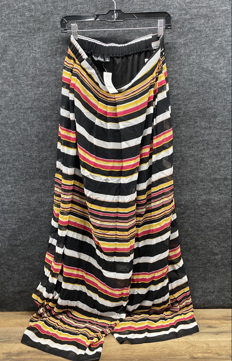 NY&C 7th Avenue Women's Multicolor Stripe Stretch Palazzo Pants Sz M NWT