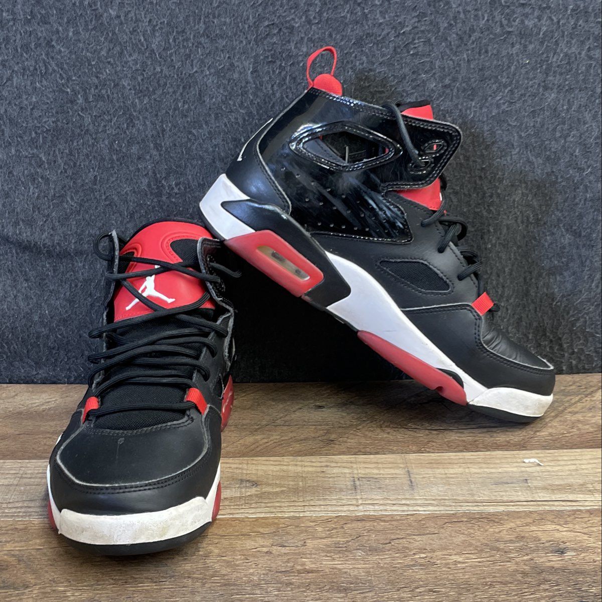 Nike Air Jordan Flight Club '91 Black University Red Basketball Sneakers Size 8