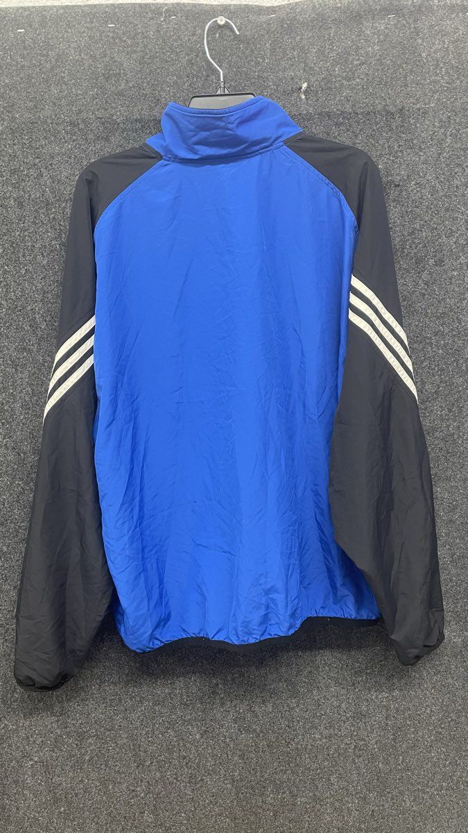 Vintage 2004 Adidas 3-Stripes Windbreaker Jacket Blue Black Sz XL