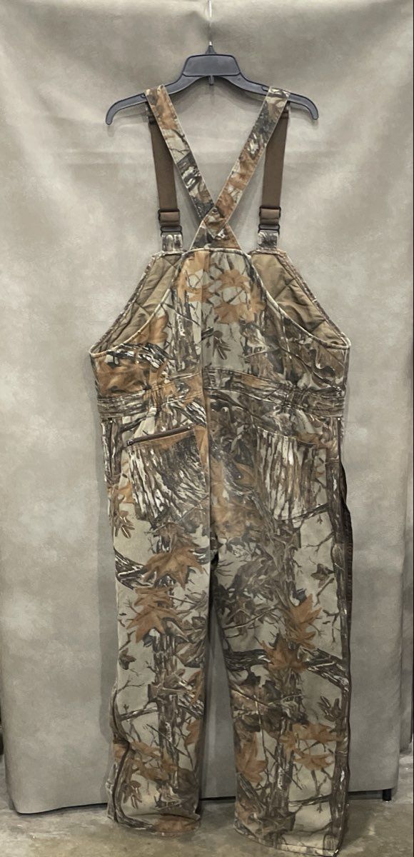 Duxbak Men's Vintage 90s Camo Insulated Bib Overalls Hunting USA Sz XL