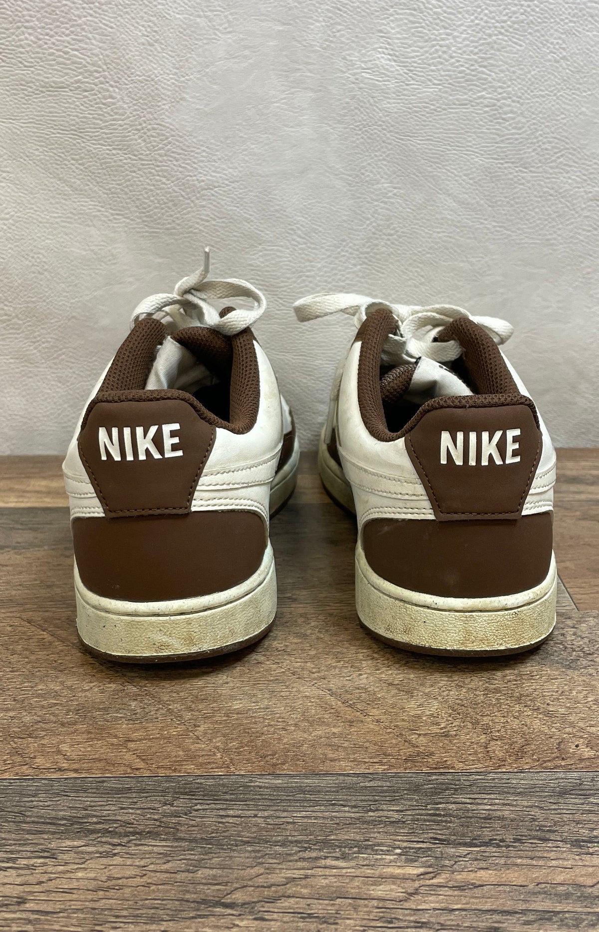 Nike Court Vision Low White Archaeo Brown Sneakers Women's Size 9.5