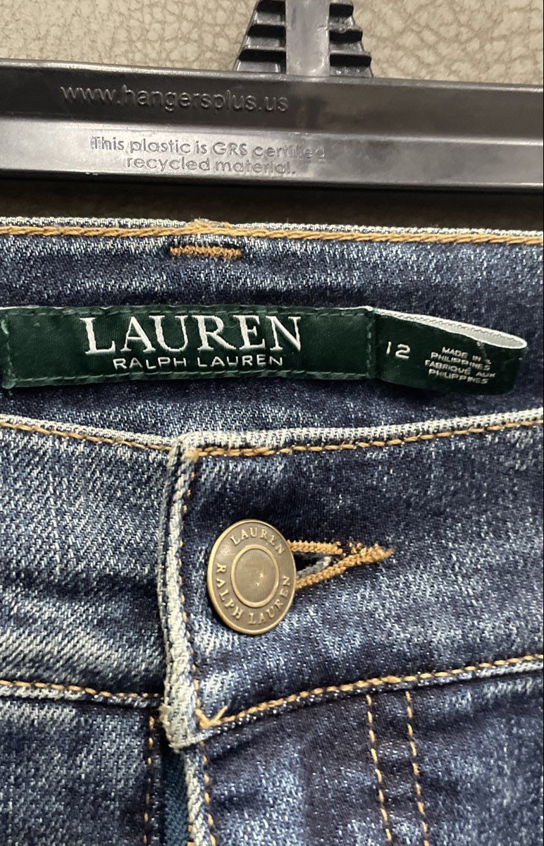 Lauren Ralph Lauren Women's Blue Straight Leg Medium Wash Stretch Jeans Size 12