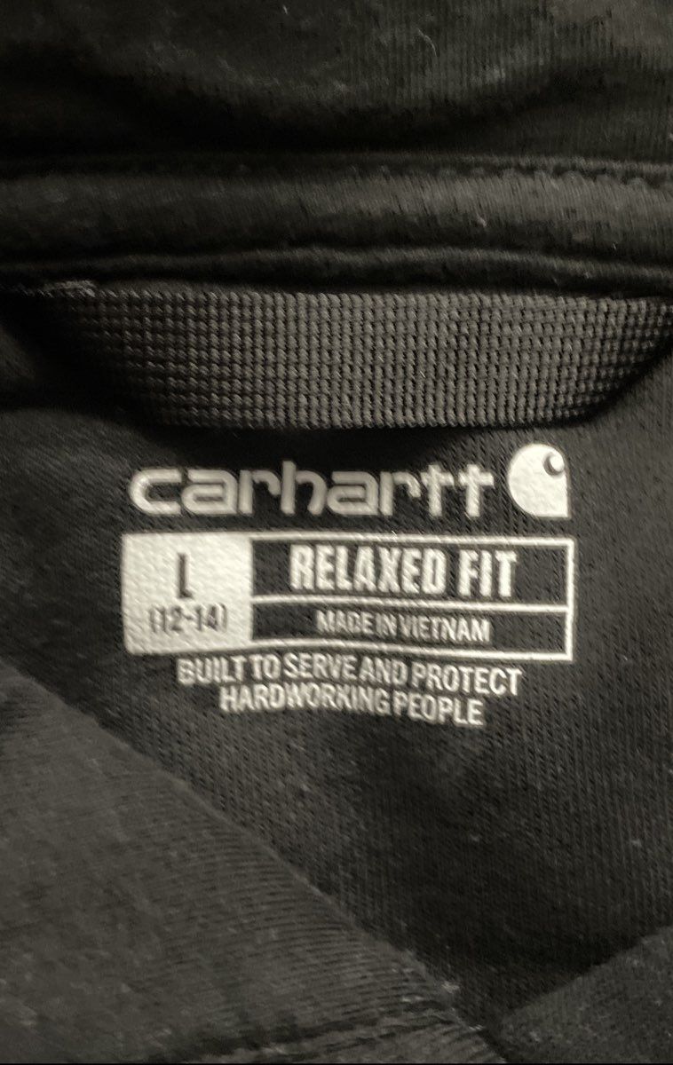 Carhartt Men's Black Relaxed Fit Logo Hoodie Sz L TS0288-W