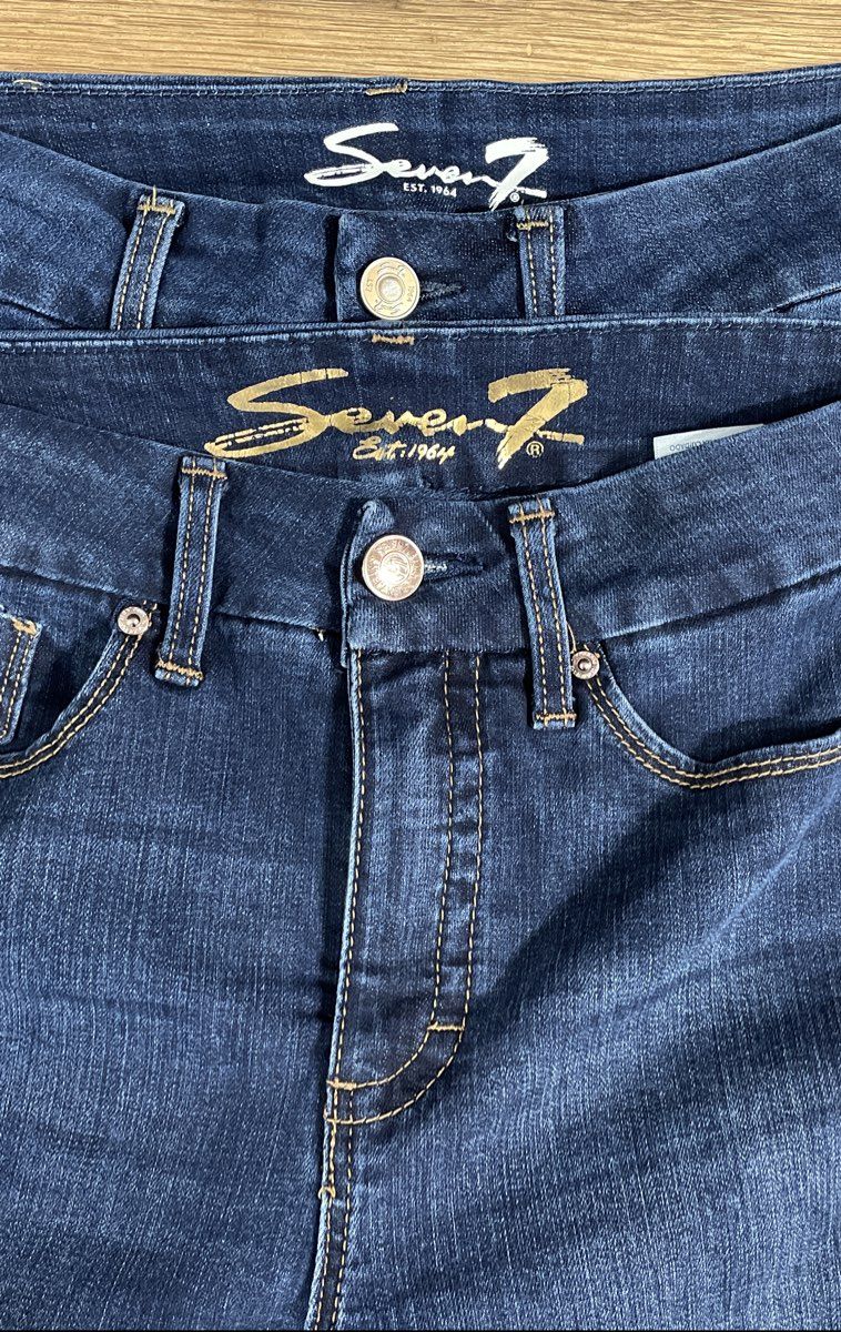 Seven7 Women's Blue Jeans Lot of 2 Tummyless High Rise Skinny Stretch Sz 10