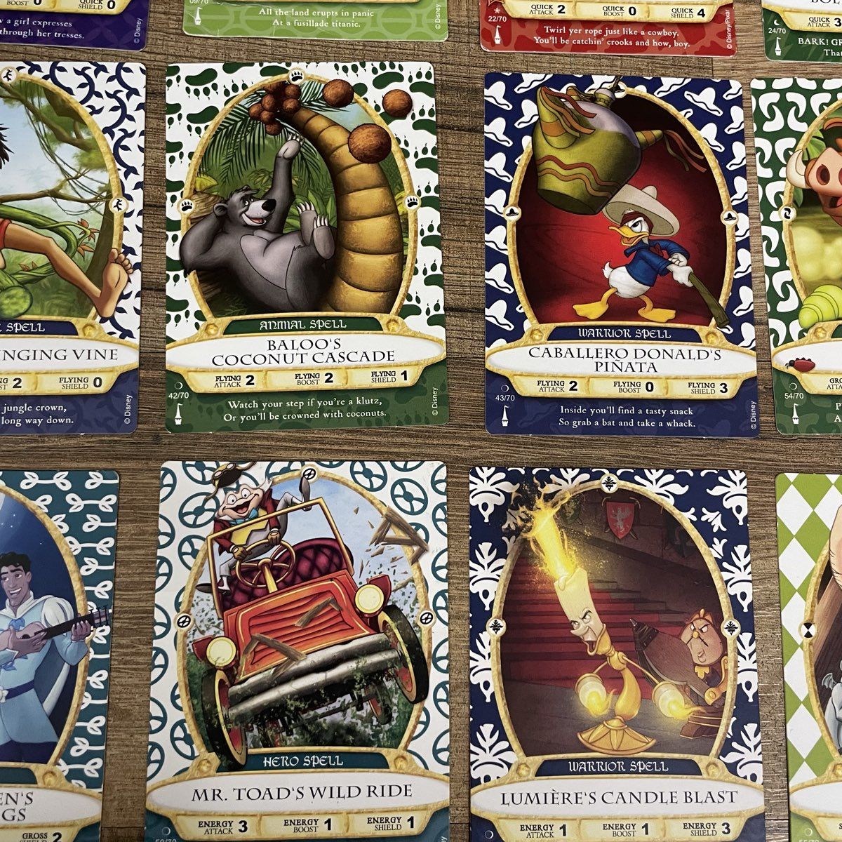 Disney Sorcerers of the Magic Kingdom Card Lot of 24 + Fantasyland Game Board