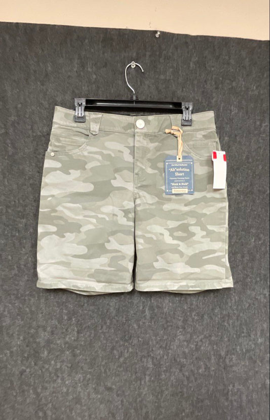 Democracy Women's "Ab"solution Camo Shorts Green Size 10 NWT