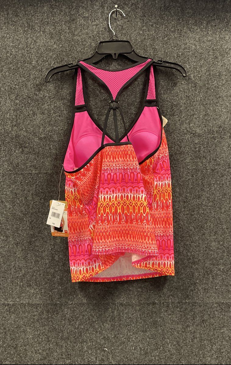 ZeroXposur Women's Geranium Action Tankini Top Racerback Geo UPF 30+ NWT 1X