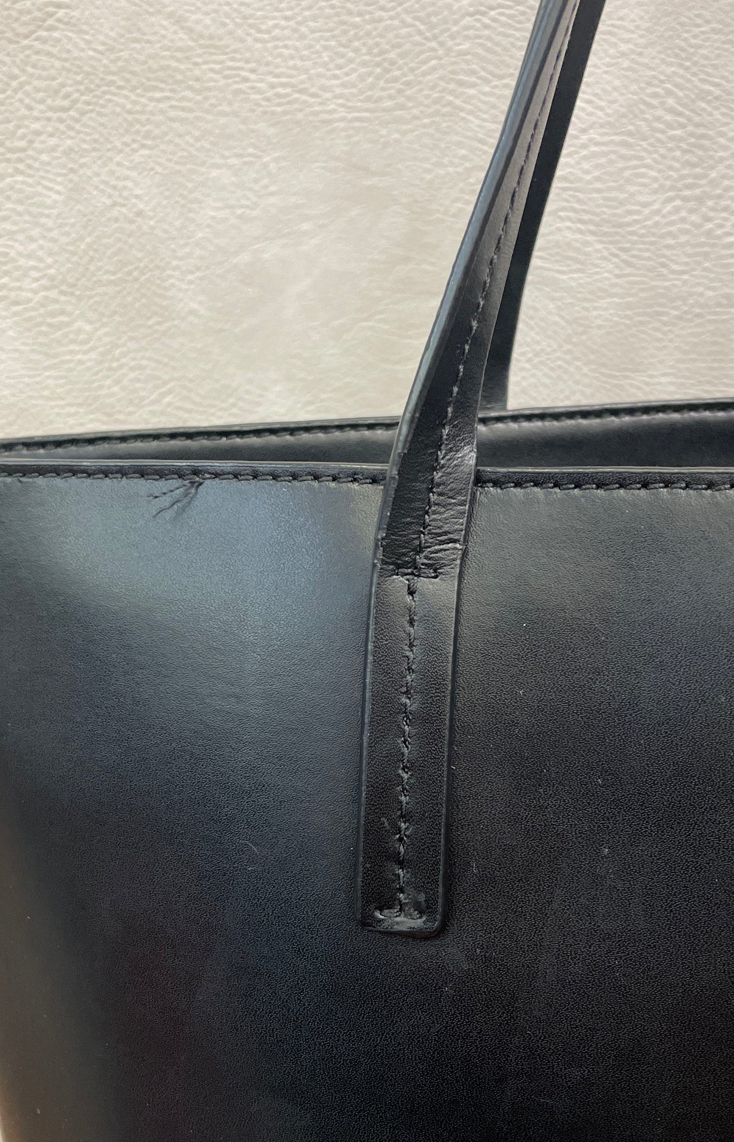Kate Spade Black Leather Large Shoulder Tote Bag Gold Logo