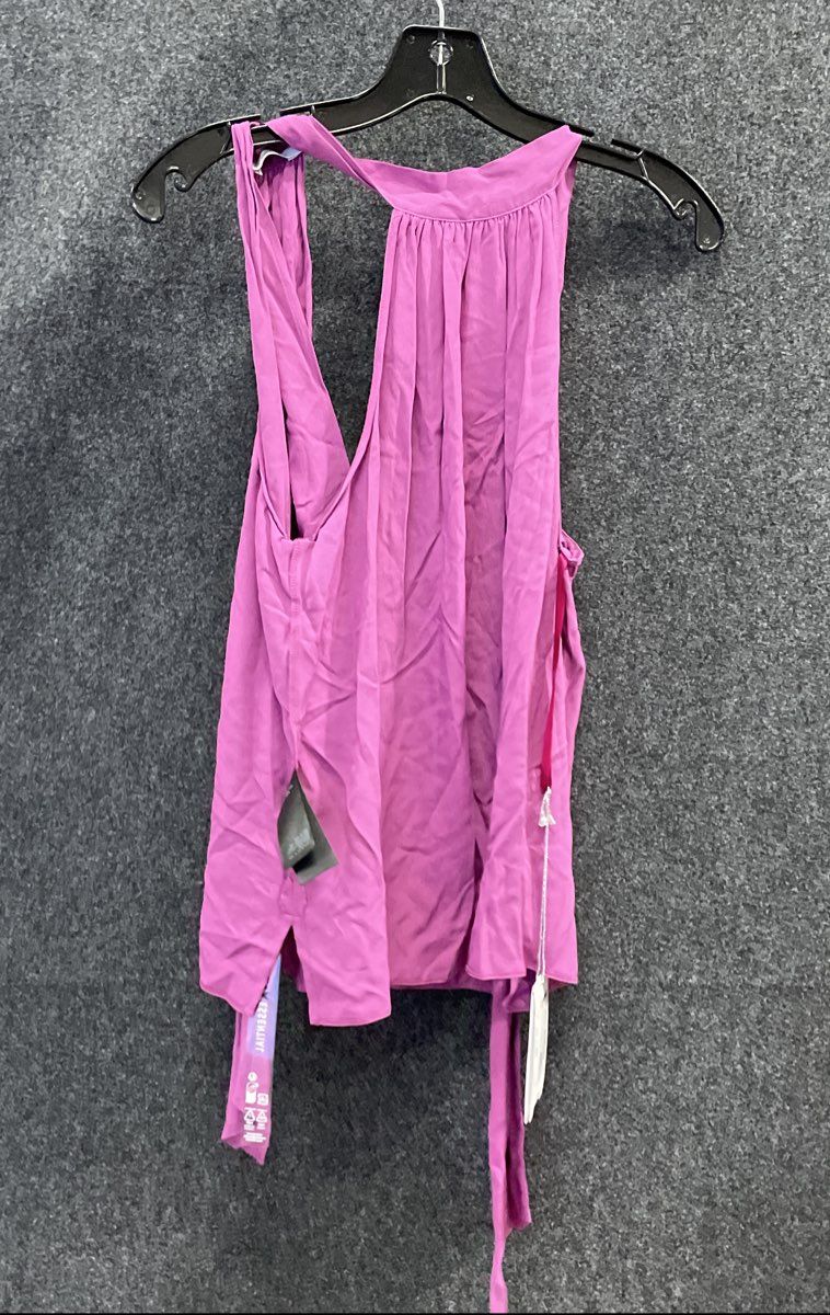 Patrizia Pepe Women's Vivid Purple Viscose Halter Top Blouse Tie Hem NWT Sz 42