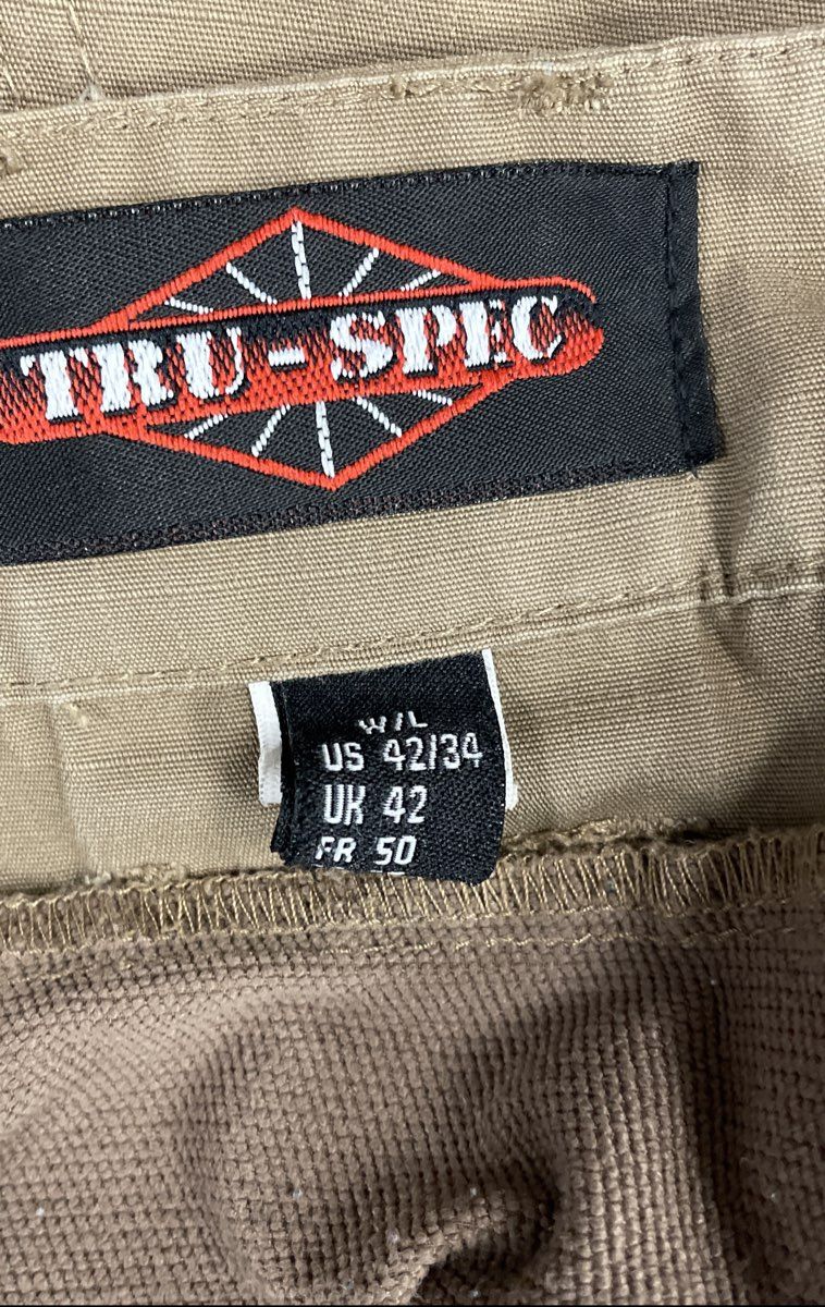 TRU-SPEC Men's Khaki Tactical Cargo Pants Ripstop Multi-Pocket Size 42x34