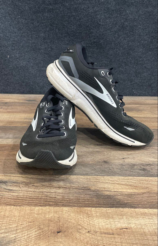 Brooks Ghost 15 Black White Women's Running Shoes Size 9 Wide D