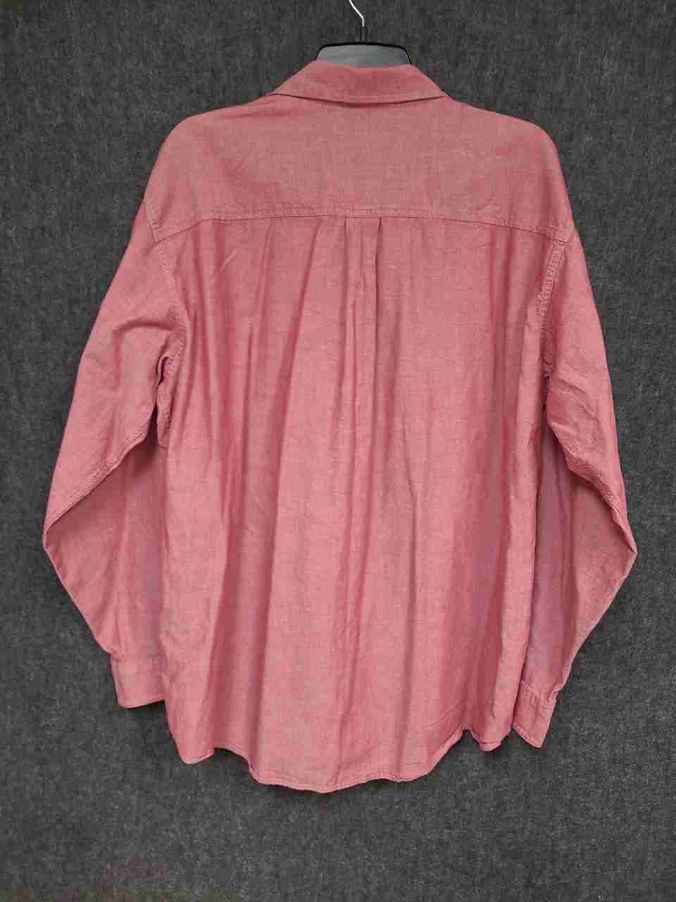 L.L. Bean Men's Vintage 90s Red Cotton Long Sleeve Button Down Shirt Sz L-REG