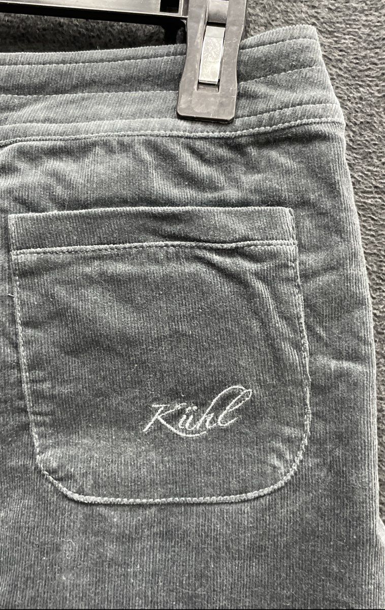Kuhl Women's Charcoal Grey Corduroy Button Front Mini Skirt Sz 4