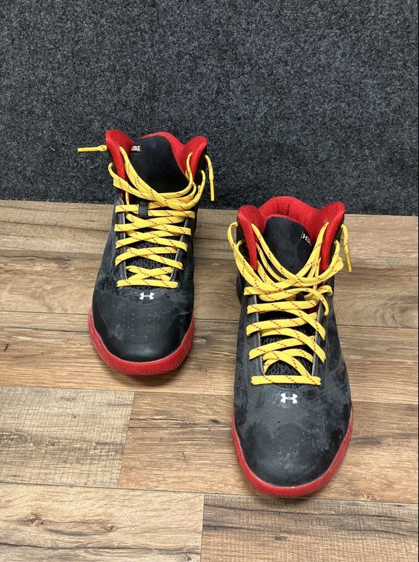 Under Armour Clutchfit Drive 2 Black Red Yellow Basketball Shoes Men's Size 10
