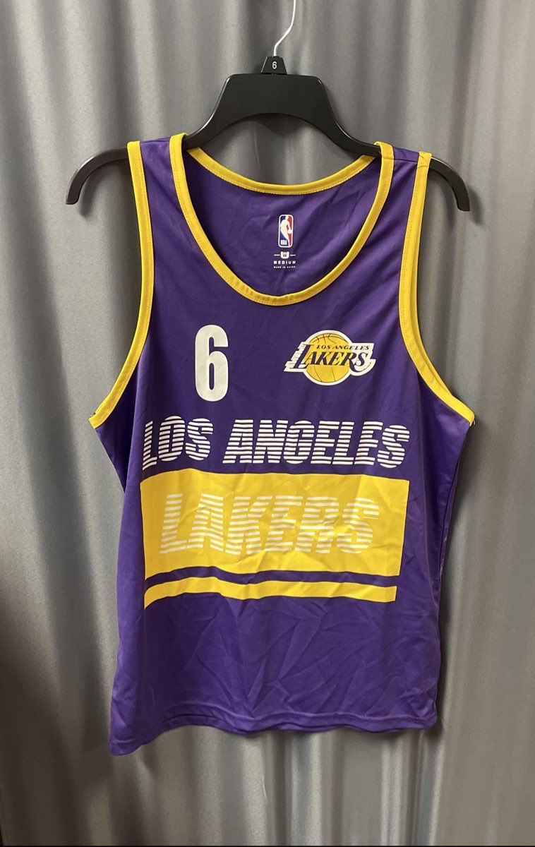 NBA LA Lakers Men's LeBron James #6 Purple Basketball Jersey Tank Top Sz M