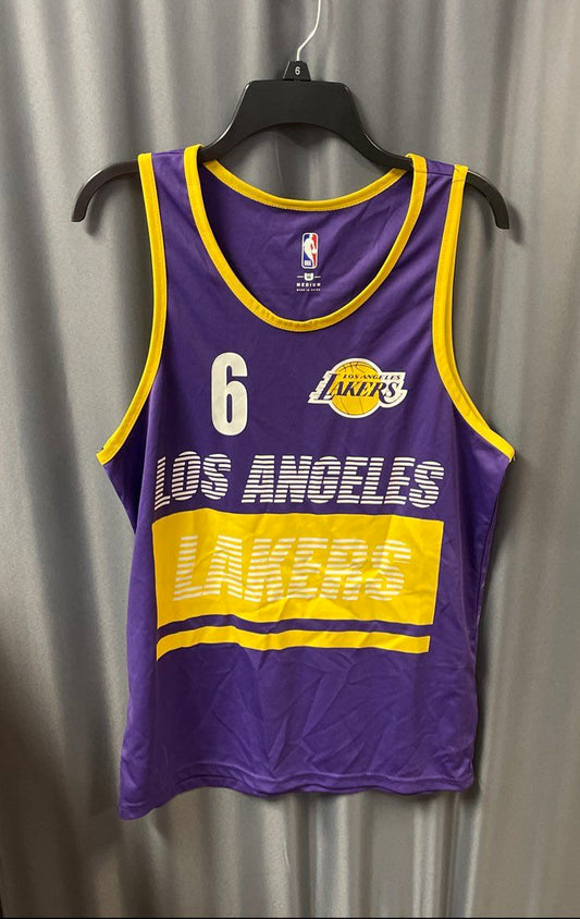 NBA LA Lakers Men's LeBron James #6 Purple Basketball Jersey Tank Top Sz M
