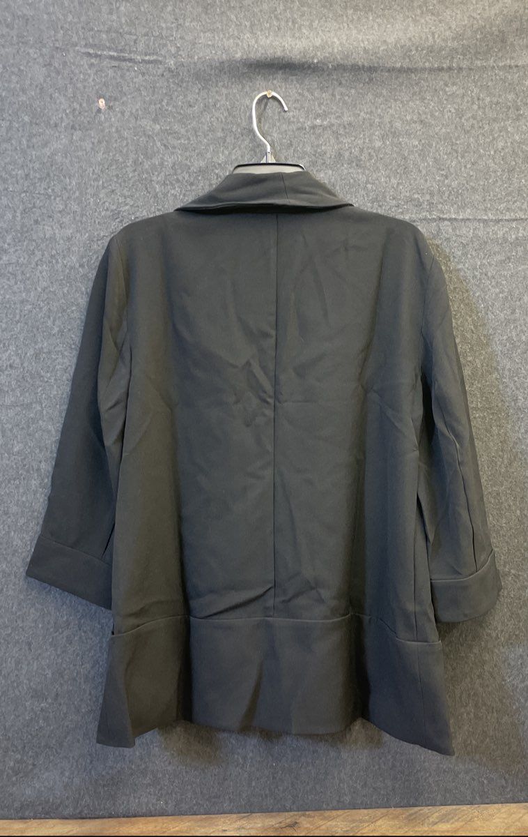 Chico's Women's Black Shawl Collar Open Front Blazer Jacket Size 2
