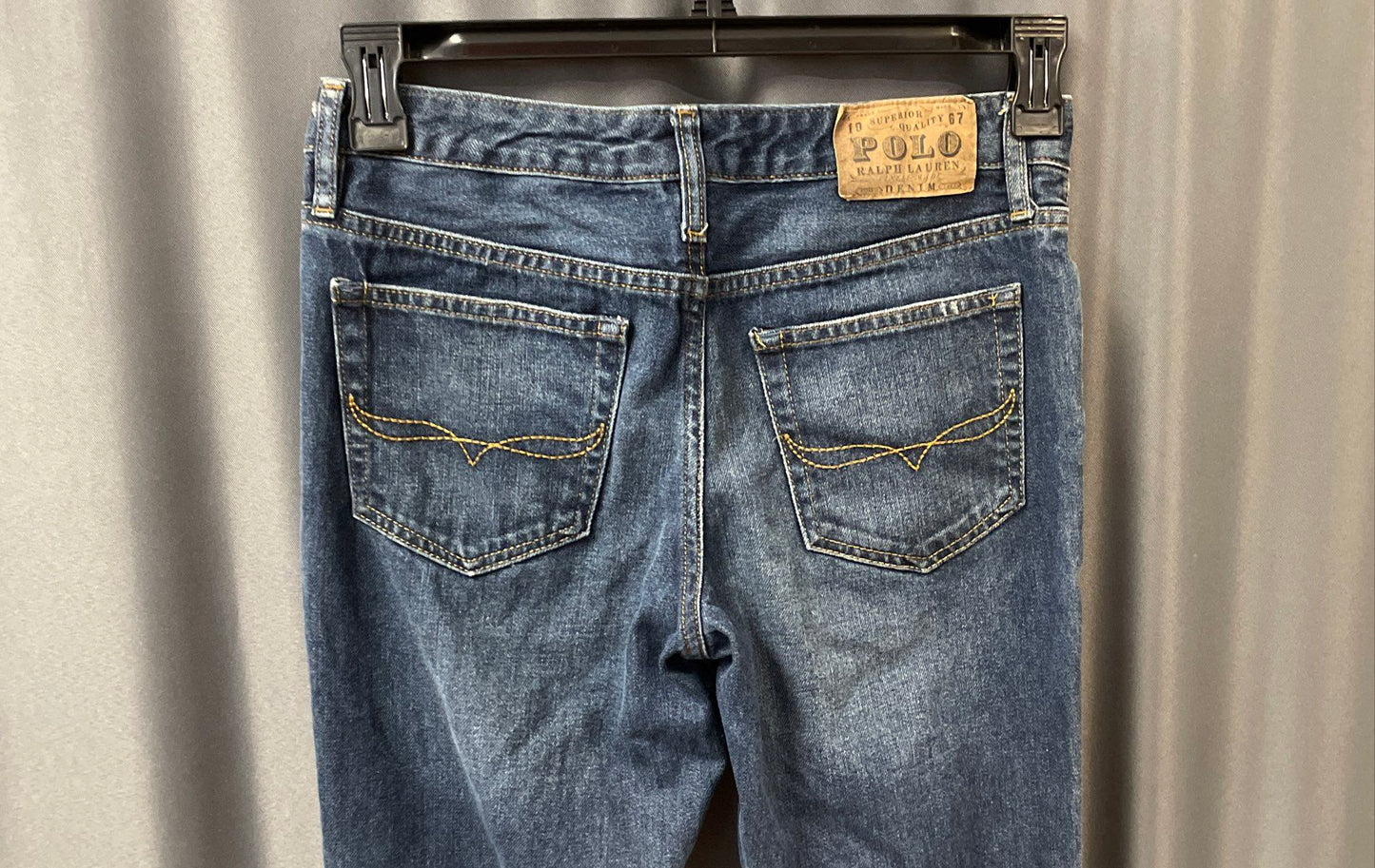 Polo Ralph Lauren Boys Blue Medium Wash Cotton Denim Jeans Size 16