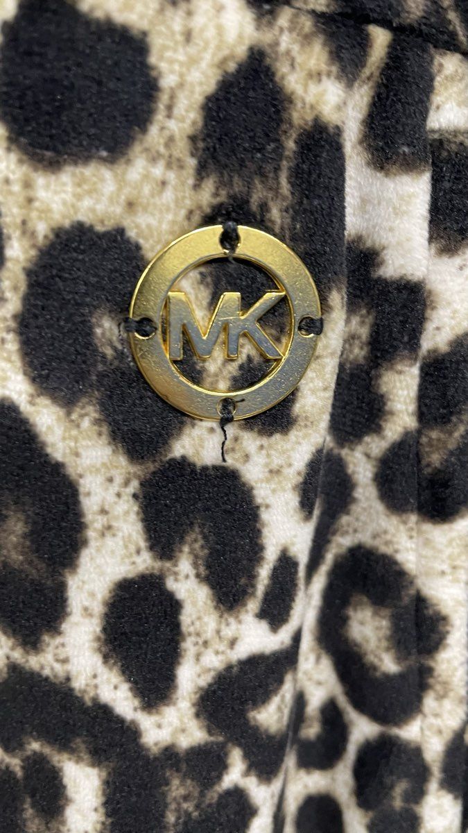 Michael Kors Women's Leopard Spotted Elastic Waist Wide Leg Pants Sz Large