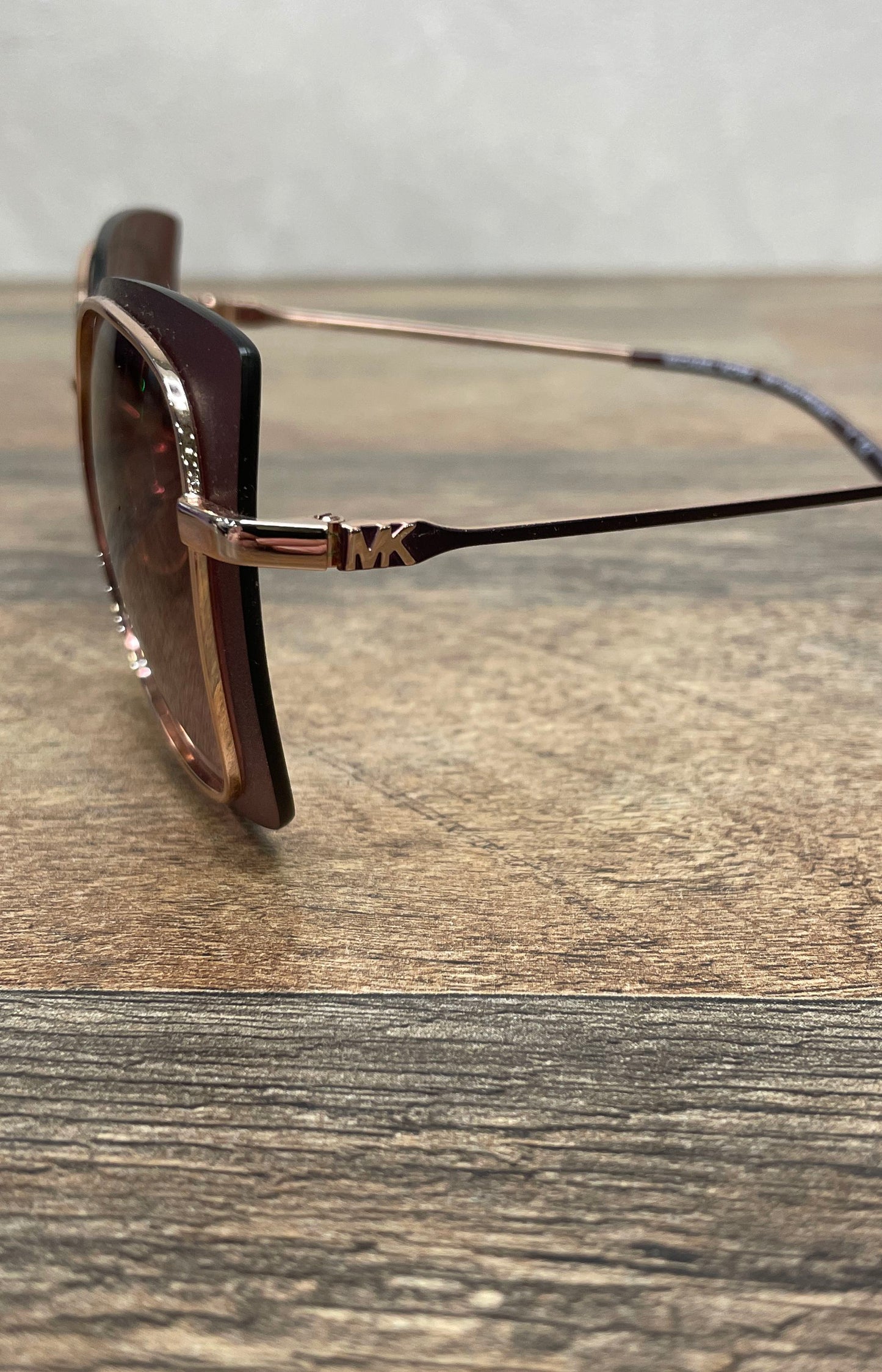 Michael Kors Phuket MK1040 Burgundy Gold Oversized Butterfly Sunglasses